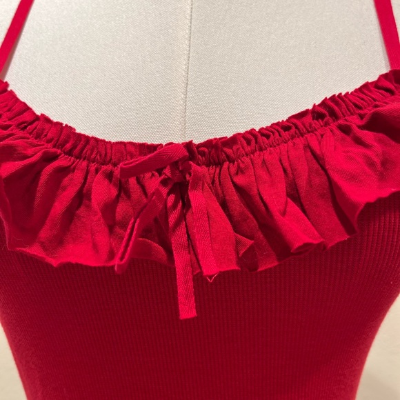 Betsey Johnson Red Ruffle  Tank Top NWT - Picture 4 of 7